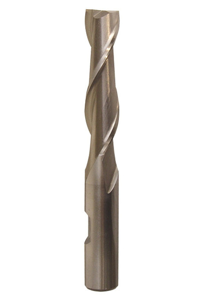 3/32 Carbide 2 Flute 9/32 Flute Length 1-1/2 Overall Length TICN Single End Straight Flute End Mill, Drill America