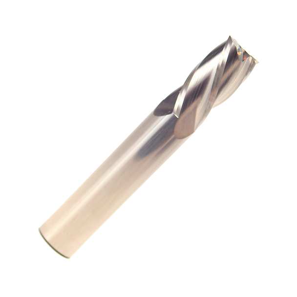 3/16 Carbide 4 Flute 5/8 Flute Length 2 Overall Length Uncoated (Bright) Left Hand Spiral End Mill, Drill America
