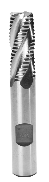 3/4 Cobalt 5-1/4 Overall Length Uncoated (Bright) Coarse Roughing End Mill, Drill America