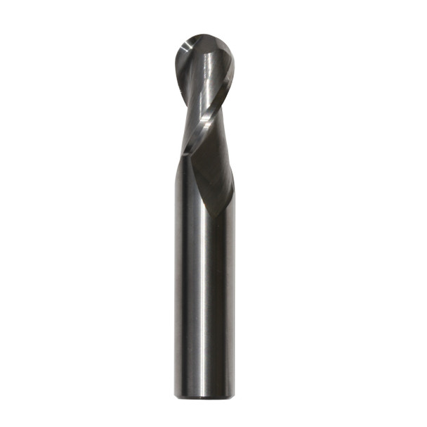 7/16 2 Flute Carbide TICN 2 Flute Length 4 Overall Length 7/16 Shank Single End Ball End Mill, Drill America