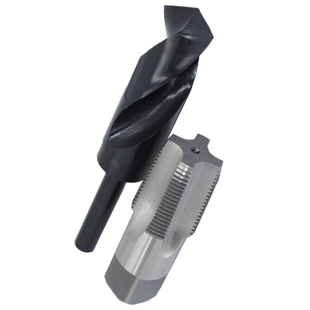 1 HSS NPS Tap and 1-3/16 HSS Drill Bit Kit, Qualtech
