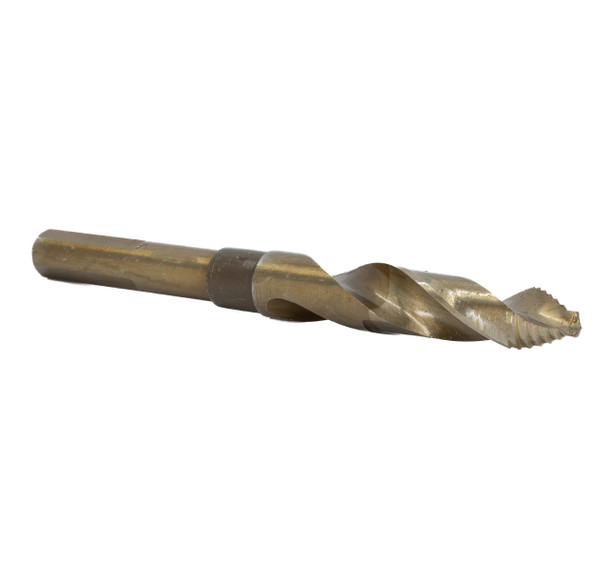 41/64 Cobalt Stepped Point Drill Bit for Stainless & Hardened Steel - 135° Tip, 1/2 Reduced Shank