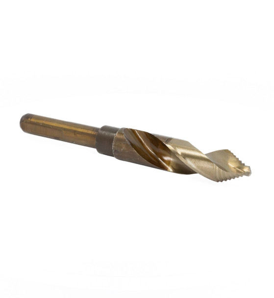 25/32 Cobalt Stepped Point Drill Bit for Stainless & Hardened Steel - 135° Tip, 1/2 Reduced Shank