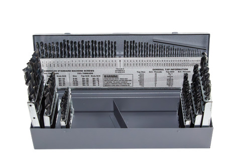 1-60, A-Z & 1/16-1/2x64ths 115 Piece HSS Jobber Drill Bit Set