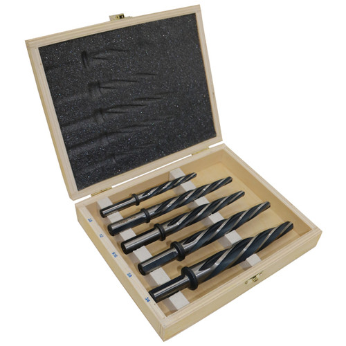 HSS Bridge/Construction Reamer Set 5 Piece, 1/2" Shank in Wooden Case