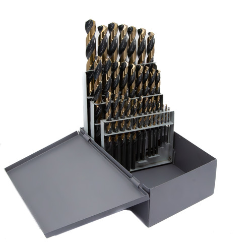 1/16"-1/2"x 64ths 29 Piece Black & Gold Screw Machine Drill Bit Set ...