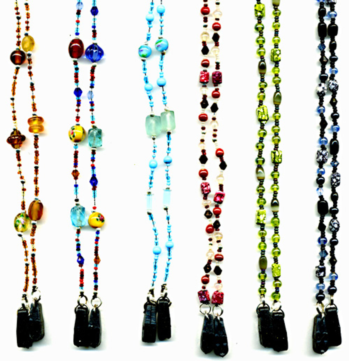 Peeper Keeper brand beaded eyeglass chains with patented grippers