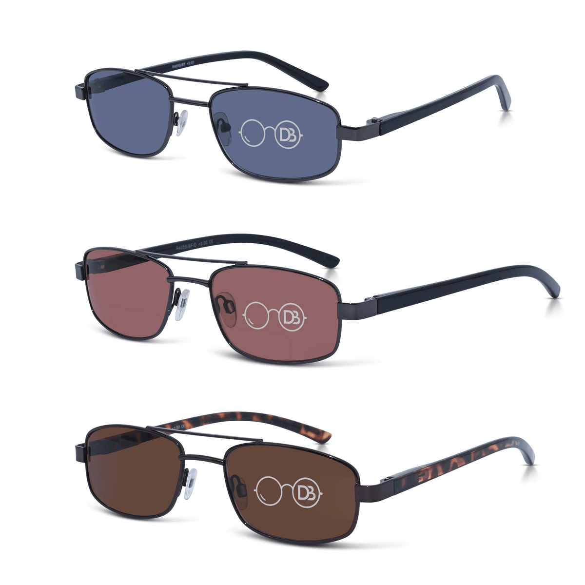 Metal Aviator Bifocal Sun Readers - Tourist