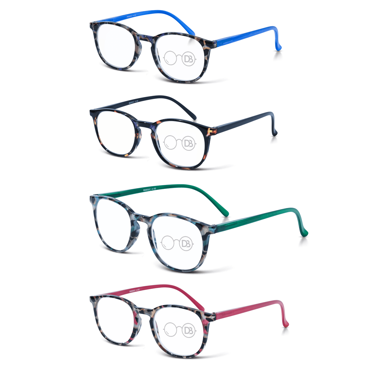 Colorful Round Reading Glasses with matching case - Dakota