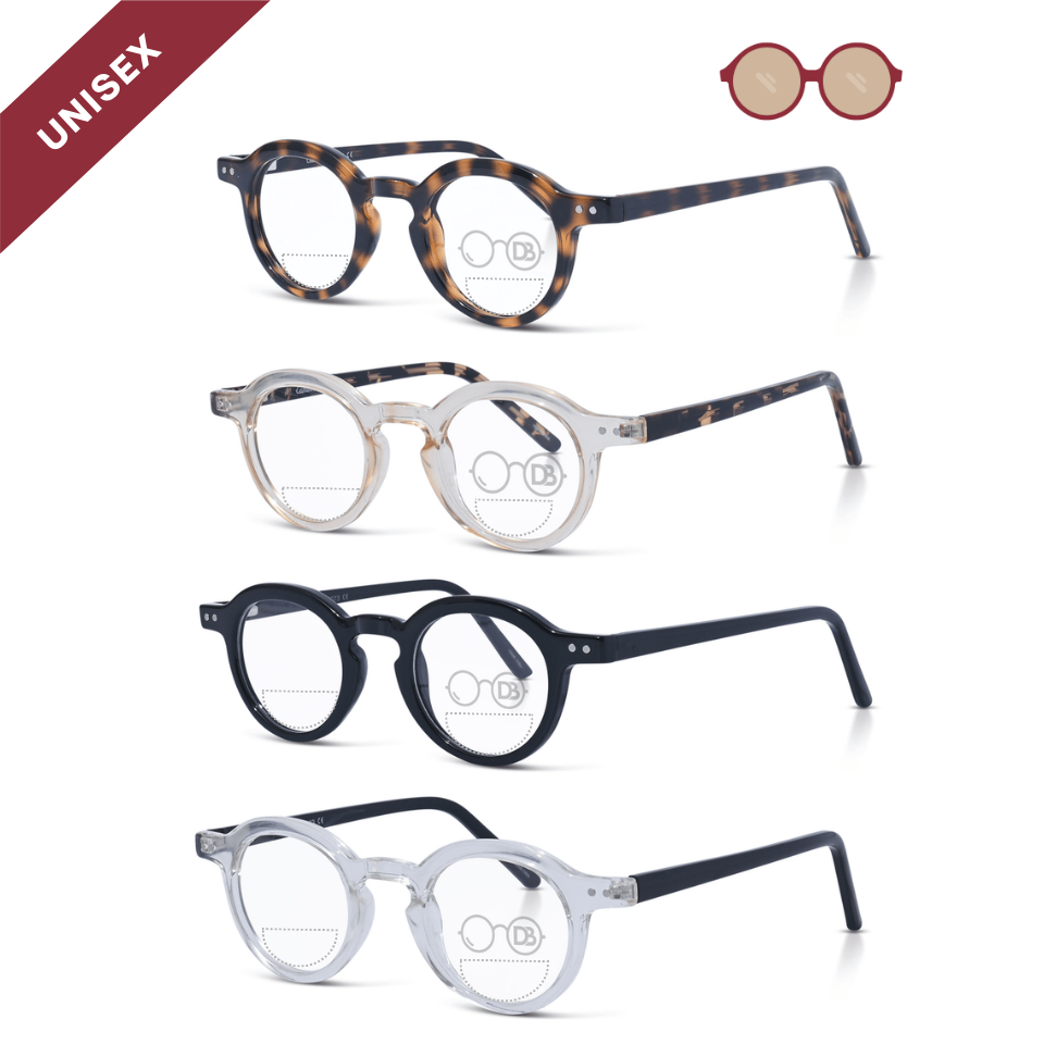 Blues Music - Retro Round Dual-Strength Bifocal Reading Glasses