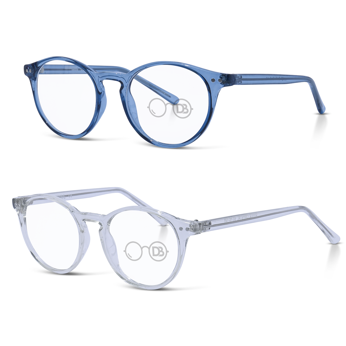 Large Round Translucent Colored Reading Glasses - River Large Round Translucent Colored Reading Glasses - River