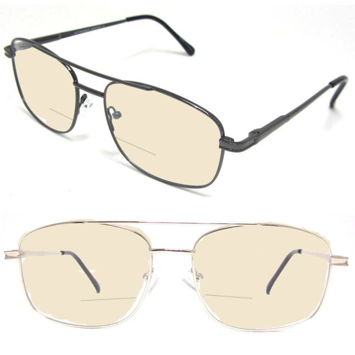 Aviator Bifocal Blue Light Readers - Goose