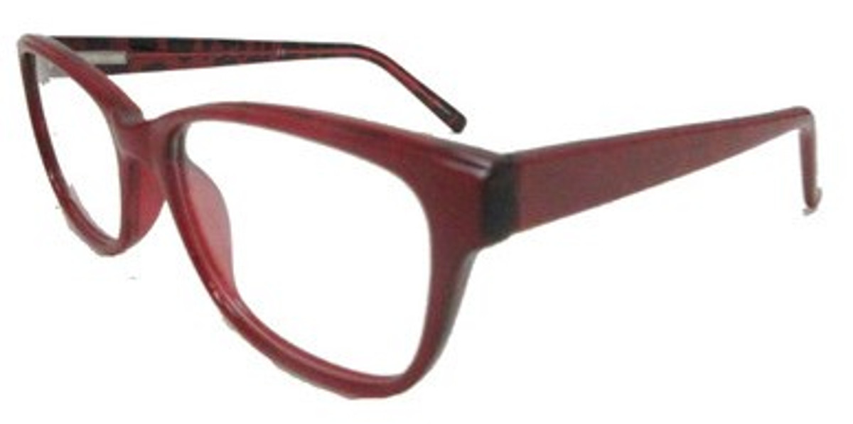 Cherry red spring hinged women's readers in a classic shape