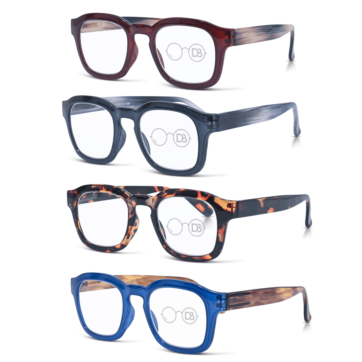 Trendy Thick Framed Square Reading Glasses - Hipster