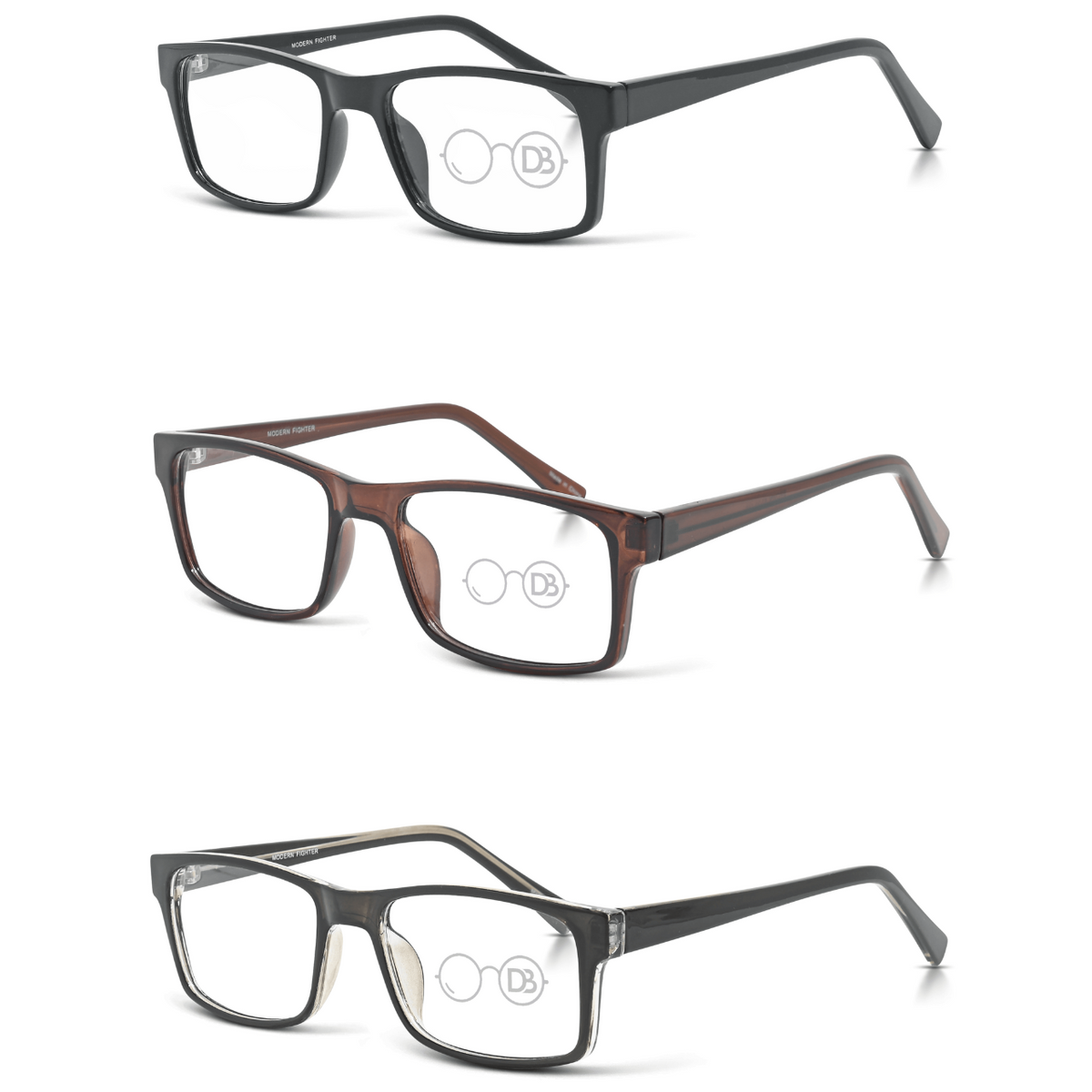 Square Frame Reading Glasses - Fighter