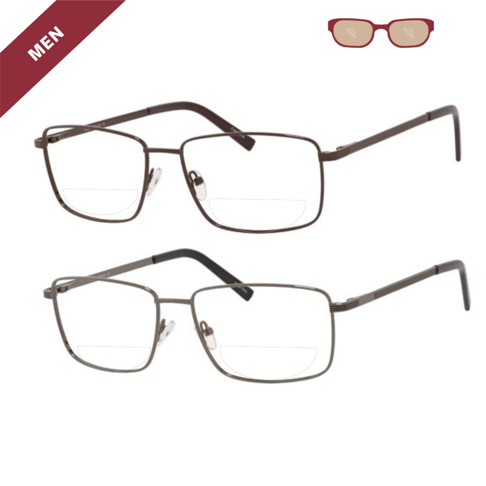 Dealer - Square Dual-Strength Bifocal Reading Glasses