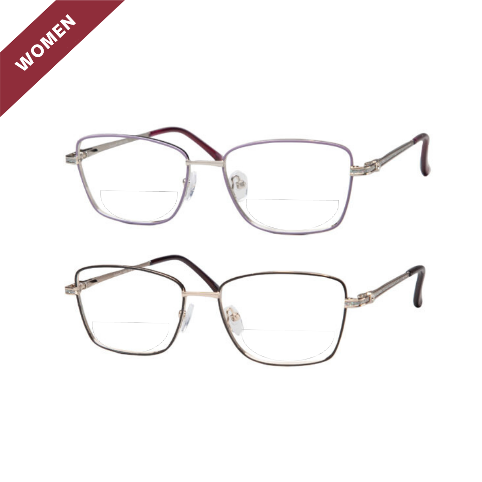 Fish Hooks - Square Dual-Strength Bifocal Reading Glasses