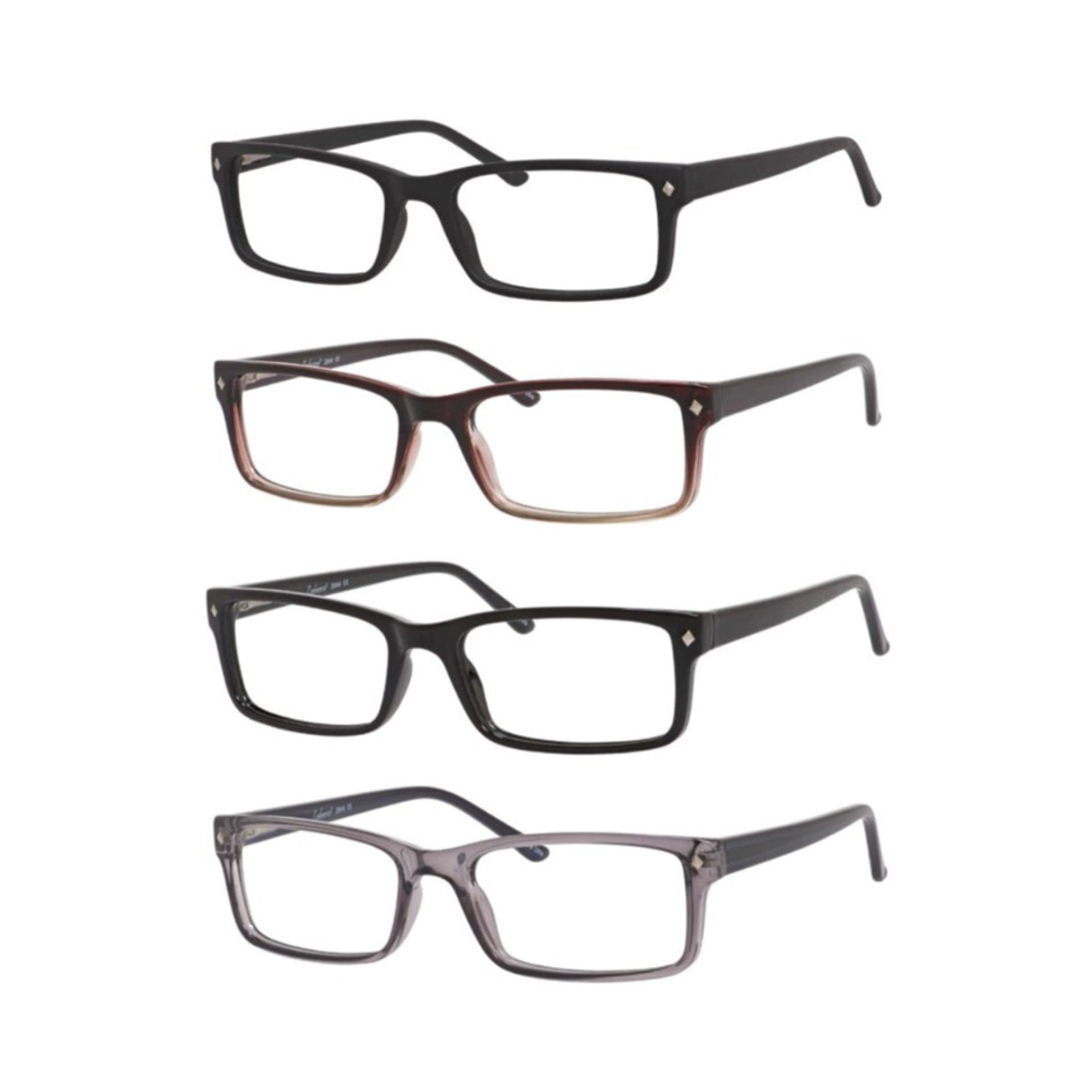 Men's High Power Designer Rectangular Glasses - +4.00, +5.00, + 6.00, +7.00, +8.00, +10.00 - In The Money Men's High Power Designer Rectangular Glasses - +4.00, +5.00, + 6.00, +7.00, +8.00, +10.00 - In The Money