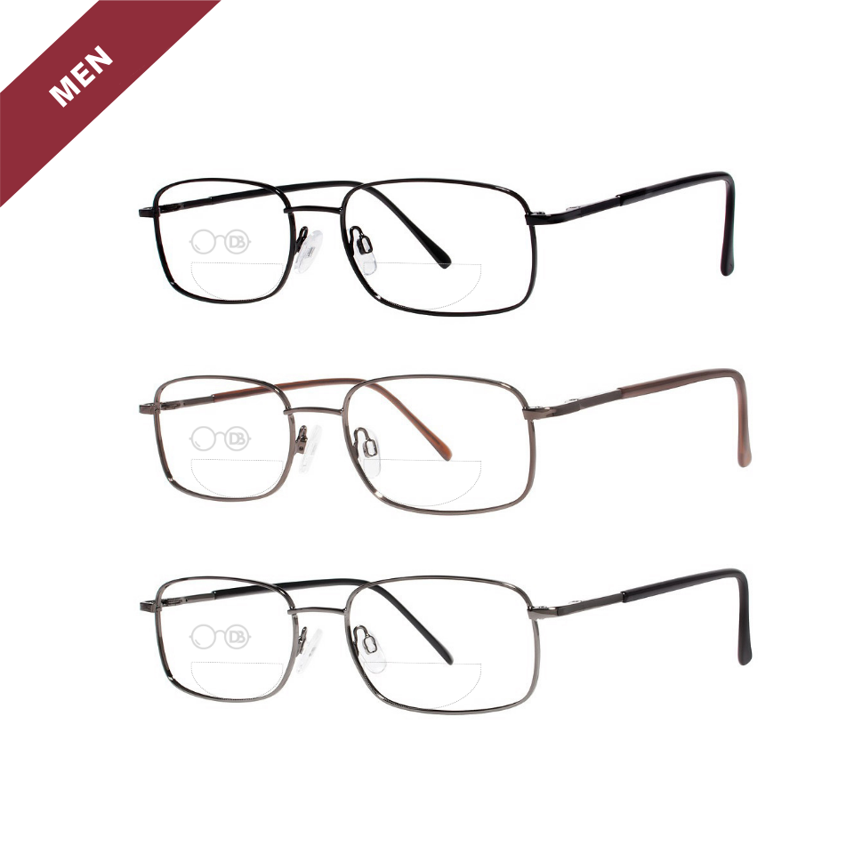 Kody - Metal Rectangle Dual-Strength Bifocal Reading Glasses