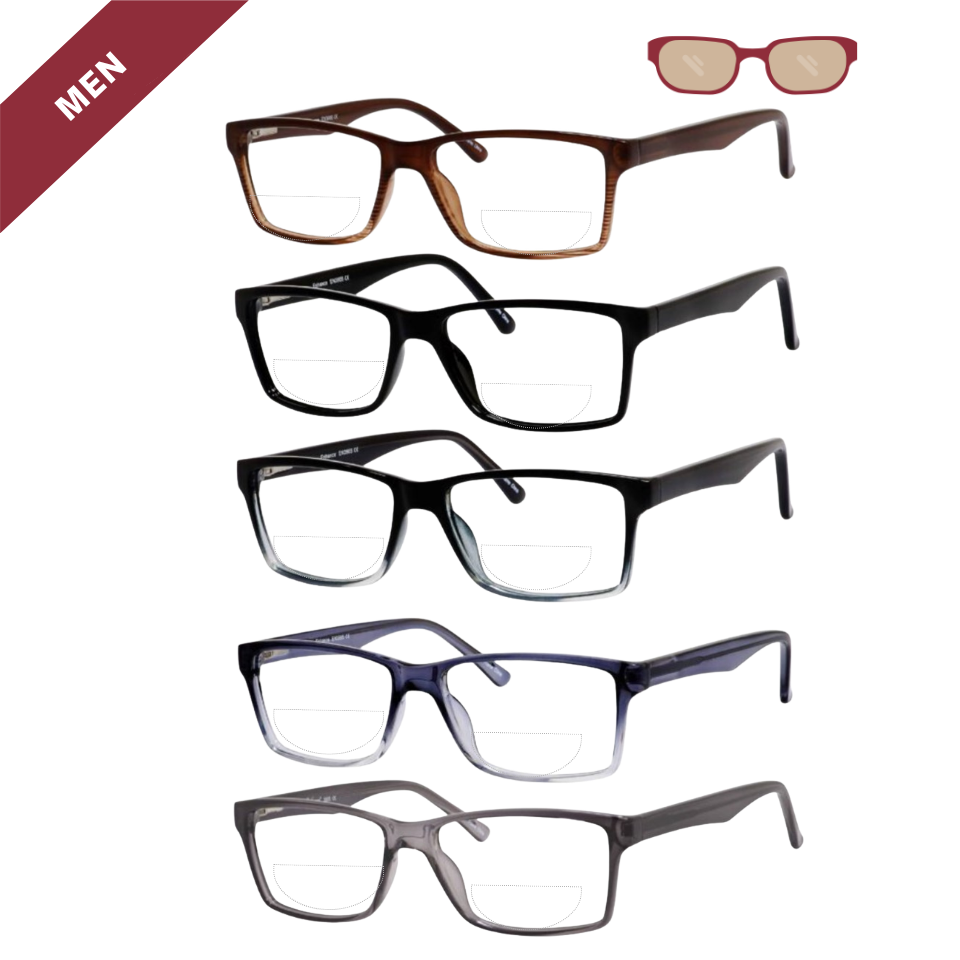 Jim D Cowboys Special Order - Rectangle Dual-Strength Bifocal Reading Glasses