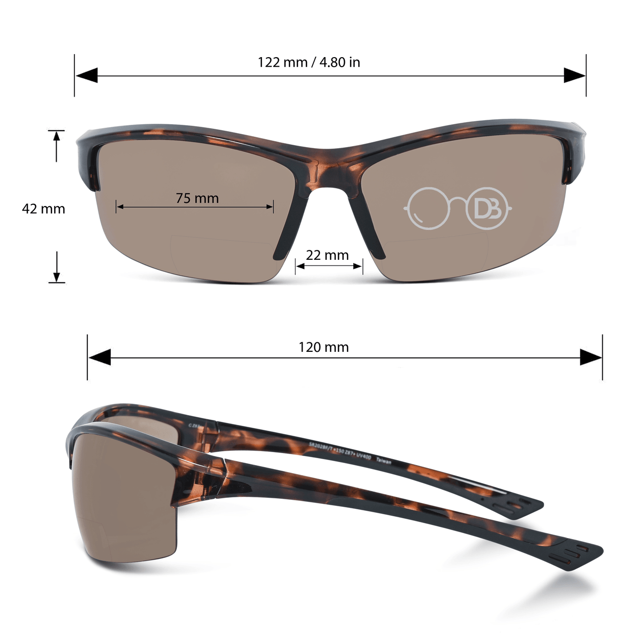 Sun Bifocal Readers Rimless Bottom - Invaders
