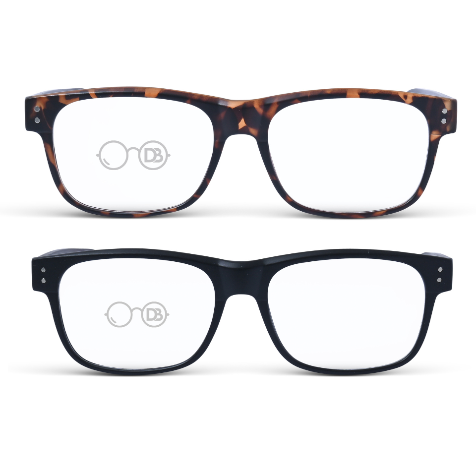 William XL Reading Glasses for Men Wide Rectangle Frames