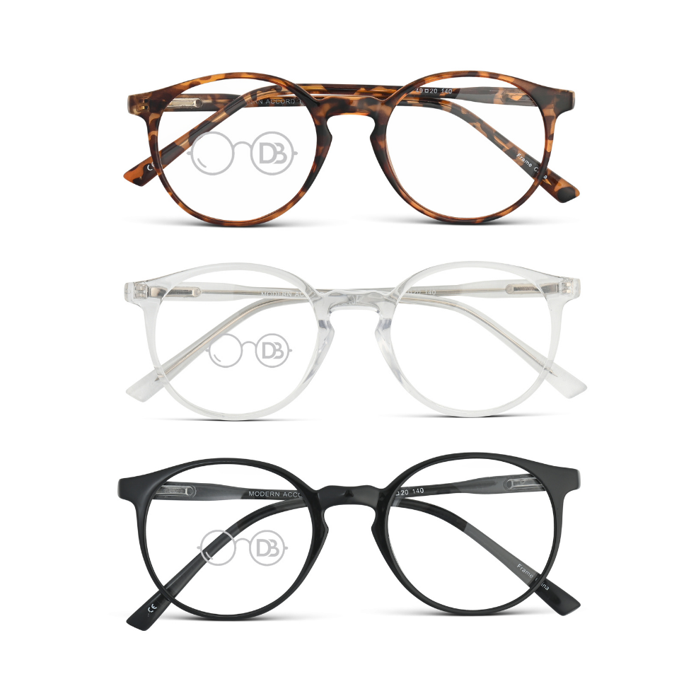 Accord Round Reading Glasses Retro Readers with Keyhole Bridge