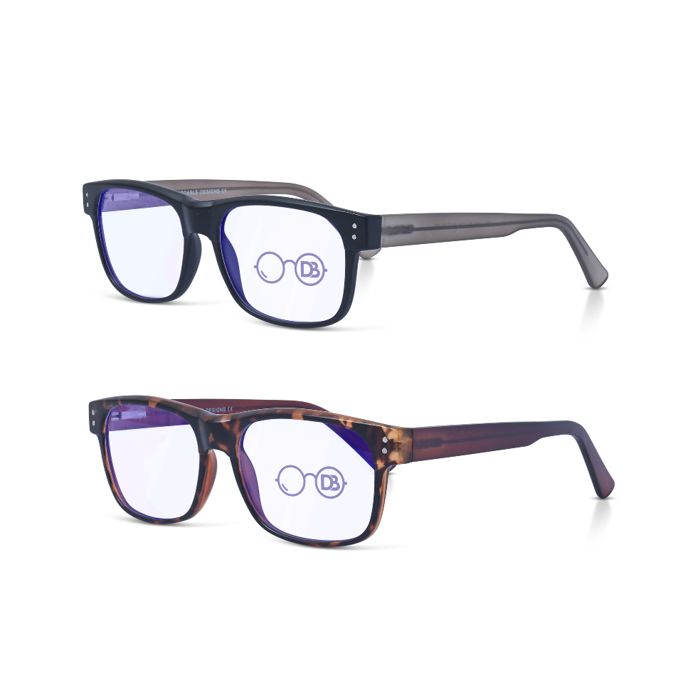 William XL Blue Light Reading Glasses Wide Retro Frames – Single