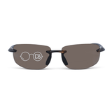Rimless wrap bifocal sunglass readers- Air Show
