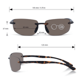 Rimless wrap bifocal sunglass readers- Air Show