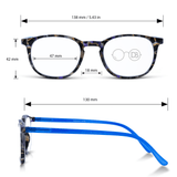 Round High-Power Reading Glasses with case -Dakota
