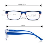 Multi-Color Rectangle Reading Glasses-Nautical