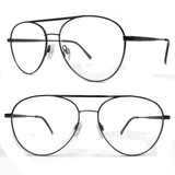 high end aviator readers in gunmetal with nice, rounded arc on bottom of frame