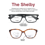 Shelby - Wide Rectangle Dual-Strength Bifocal Extended View Reading Glasses