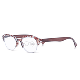 High Power Rimless Lightweight Half Frame Reader - Plume