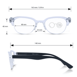 High Power Rimless Lightweight Half Frame Reader - Plume