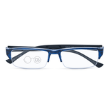 Rimless Rectangle Half Frame Reader- Retro