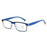 High Power Multi-Color Rectangle Reading Glasses- Nautical