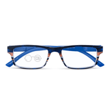 High Power Multi-Color Rectangle Reading Glasses- Nautical