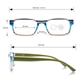 High Power Multi-Color Rectangle Reading Glasses- Nautical