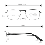 Metal Rectangle Reading Glasses - Deacon