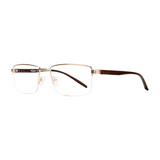 Metal Semi- Rimless Rectangle Glasses - Walter
