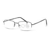 Men's Semi Rimless Metal Reading Glasses-Deluxe
