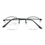 Circular  Frame Semi Rimless Glasses - Consider