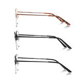 Circular  Frame Semi Rimless Glasses - Consider