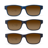 XXL Rectangle Optical Quality Reading Sun Glasses - Ike