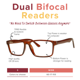 Heads Up No Limit - XL Square Dual-Strength Bifocal Reading Glasses