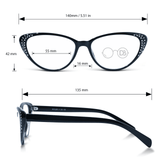 High Power Eye Reading Glasses with Rhinestones - Celebrate