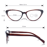 High Power Eye Reading Glasses with Rhinestones - Celebrate