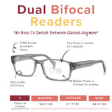 Two Strength Bifocal Reading Glasses - Slick
